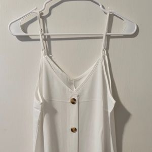 White faux button sundress